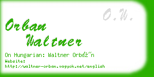 orban waltner business card